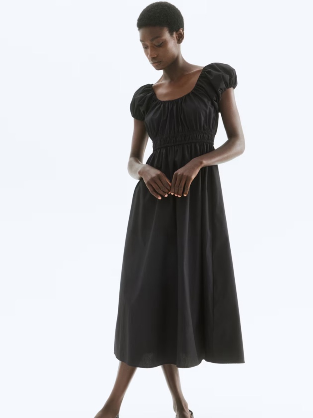 NWOT H&M Black Puff-Sleeve Dress